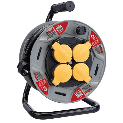 ENROLLADOR DE CABLE 25 METROS CABLE 3X1.5MM CON TAPAS ELBAT EB0563 ENROLLADORES ALARGADOR ALARAGORES DE CORRIENTE
