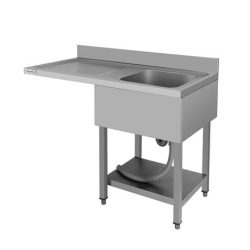FREGADERO INDUSTRIAL 140X70X85CM CUBETA DERECHA Y ESTANTE CHEF PRO CF0140