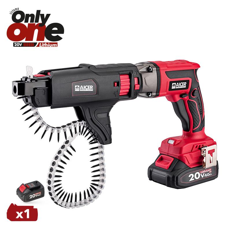 ATORNILLADOR 20V ONLY ONE (1X 4AH) AICER AC1802 ATORNILLADORES TALADROS DE BATERIAS CON DOS BATERIAS TALADROS PERCUTORES