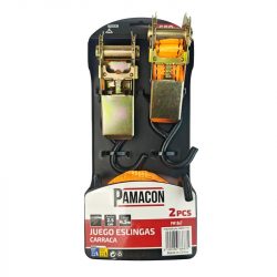 JUEGO 2 PCS ESLINGAS CARRACA 25MMX4.5M 680KGS PAMACON PM1847