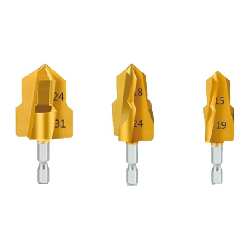 JUEGO 3 PCS BROCAS ESCALONADAS TUBERIA PPR PAMACON PM1845 JUEGOS DE BROCAS ESCALONADAS BROCAS PARA TUBERIAS