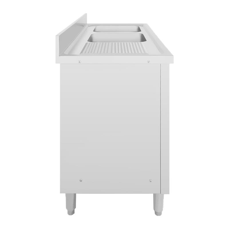 MUEBLE FREGADERO INDUSTRIAL 2 SENOS A LA DERECHA 140X60X85CM LARRYHOUSE LH2296 - Imagen 3