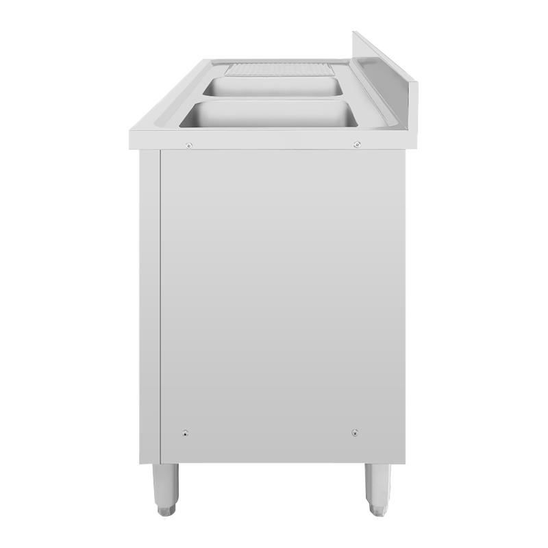 MUEBLE FREGADERO INDUSTRIAL 2 SENOS A LA DERECHA 140X60X85CM LARRYHOUSE LH2296 - Imagen 5