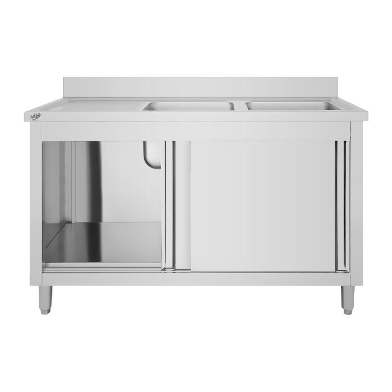 MUEBLE FREGADERO INDUSTRIAL 2 SENOS A LA DERECHA 140X60X85CM LARRYHOUSE LH2296 - Imagen 7