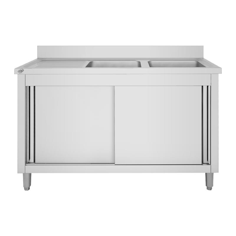 MUEBLE FREGADERO INDUSTRIAL 2 SENOS A LA DERECHA 140X60X85CM LARRYHOUSE LH2296 FREGADEROS LAVAMANOS INDUSTRIALES PAE INDUSTRIAL PAES INDUSTRIALES COCINA FREGADEROS PARA COCINAS PARA HOTEL HOTELES RESTAURANTES COMEDORES