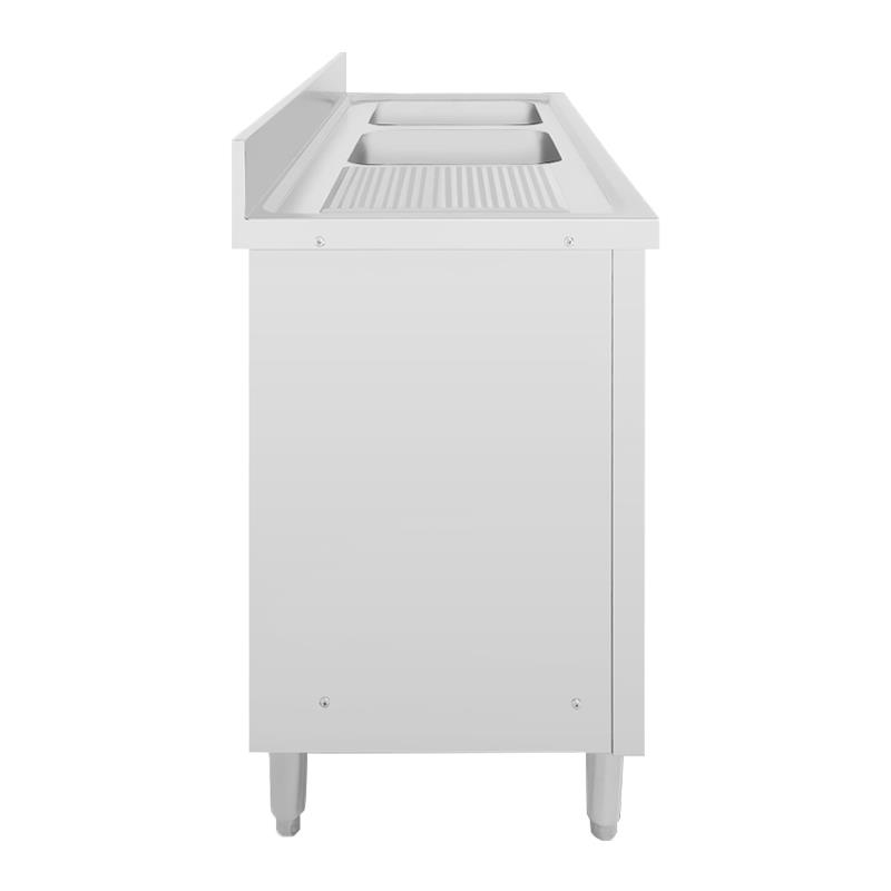 MUEBLE FREGADERO INDUSTRIAL 2 SENOS A LA DERECHA 160X60X85CM LARRYHOUSE LH2297 - Imagen 3