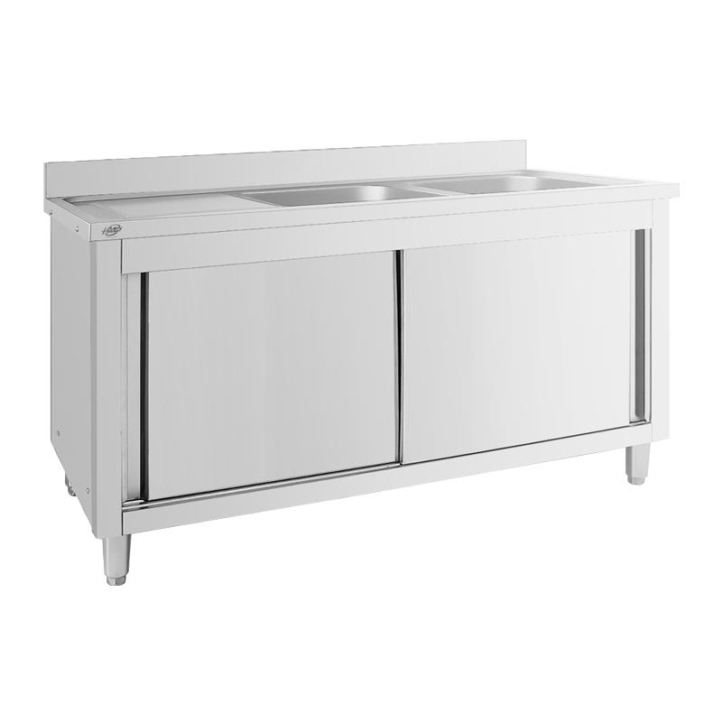 MUEBLE FREGADERO INDUSTRIAL 2 SENOS A LA DERECHA 160X60X85CM LARRYHOUSE LH2297 - Imagen 6