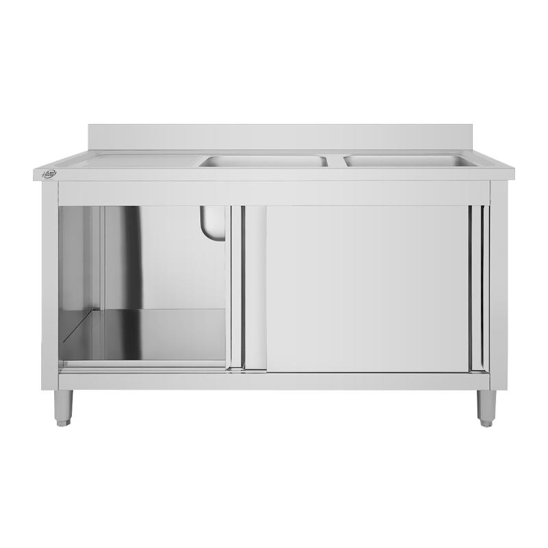 MUEBLE FREGADERO INDUSTRIAL 2 SENOS A LA DERECHA 160X60X85CM LARRYHOUSE LH2297 - Imagen 7