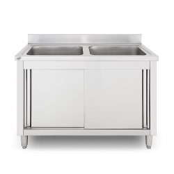 MUEBLE FREGADERO INDUSTRIAL 2 SENOS 120X60X85CM LARRYHOUSE LH2298