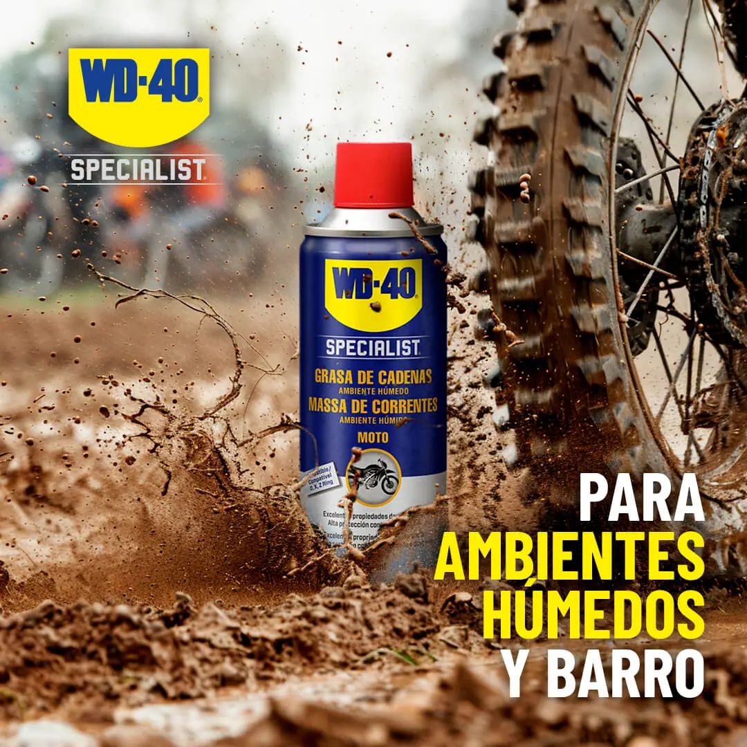PRODUCTO GRASA DE CADENAS AMBIENTE HUMEDO ESPECIAL MOTO 400ML WD-40 228238 - Imagen 4