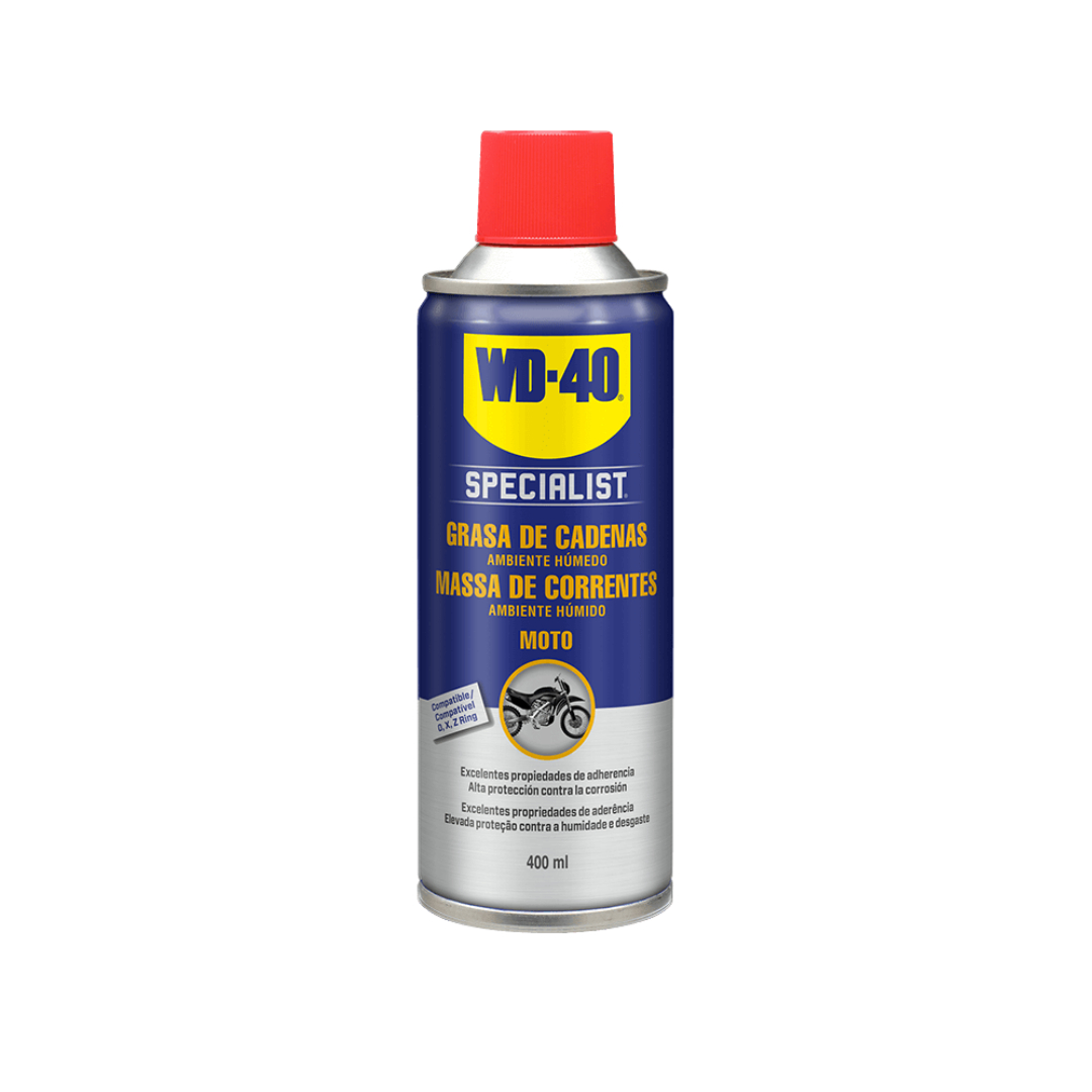 PRODUCTO GRASA DE CADENAS AMBIENTE HUMEDO ESPECIAL MOTO 400ML WD-40 228238 LIQUIDOS MULTIUSOS MANTENIMIENTO Y LIMPIEZA