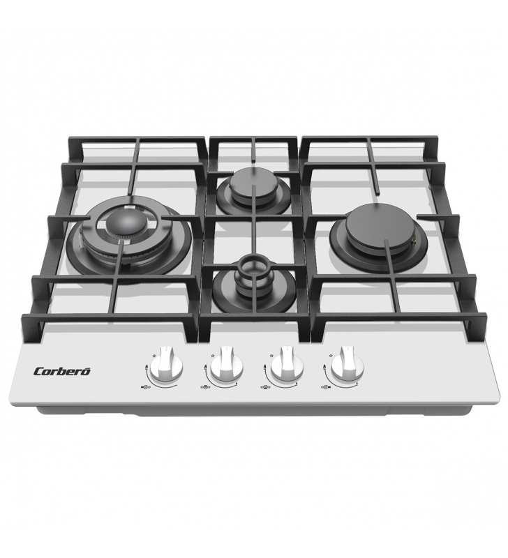 PLACA CRISTAL DE GAS 4 FUEGOS BLANCA CORBERO CPCGM4F4122W - Imagen 2