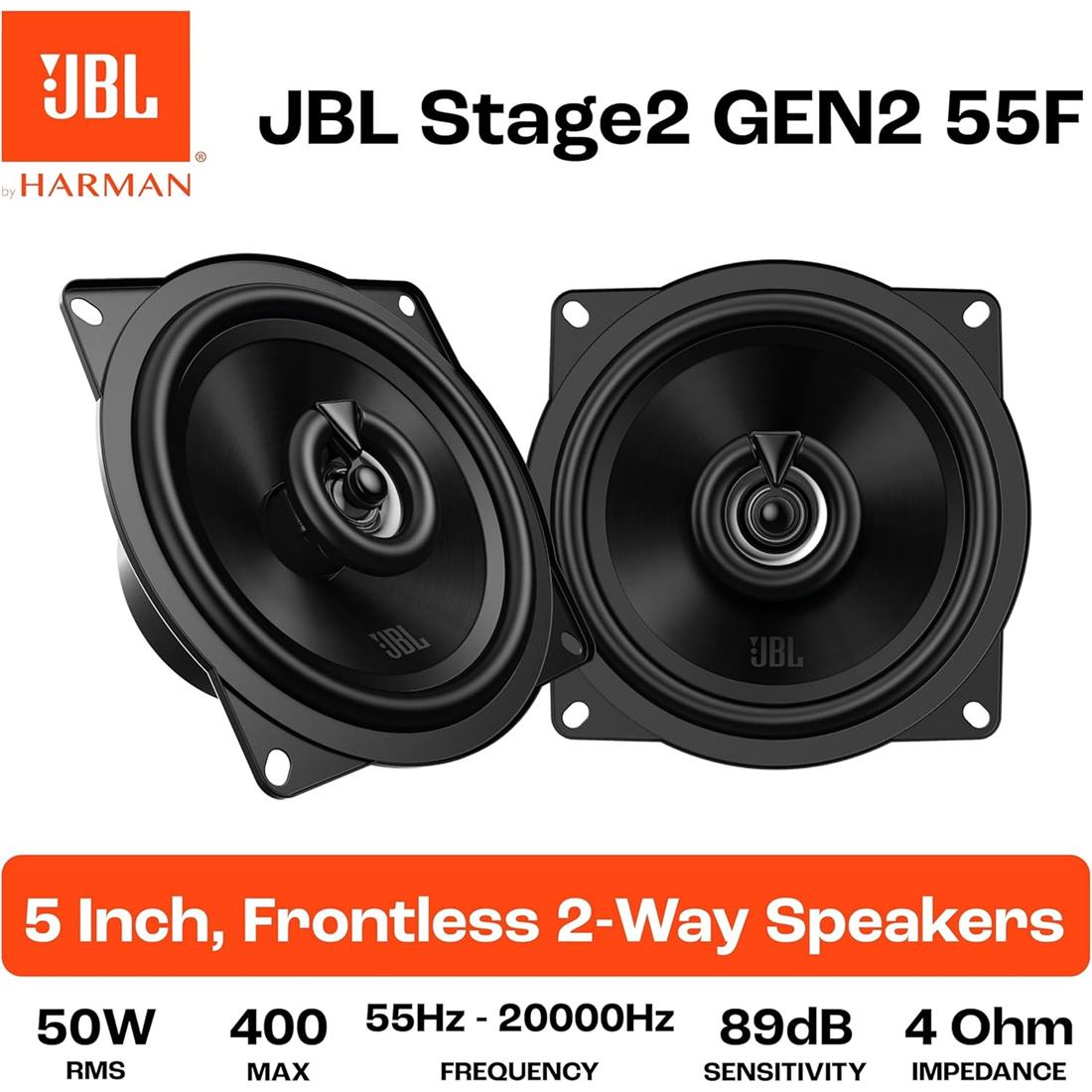 ALTAVOCES STAGE2 55F GEN 2 ALTAVOCES COAXIALES 2 VIAS 5.25" 400W JBL STAGE255F - Imagen 2