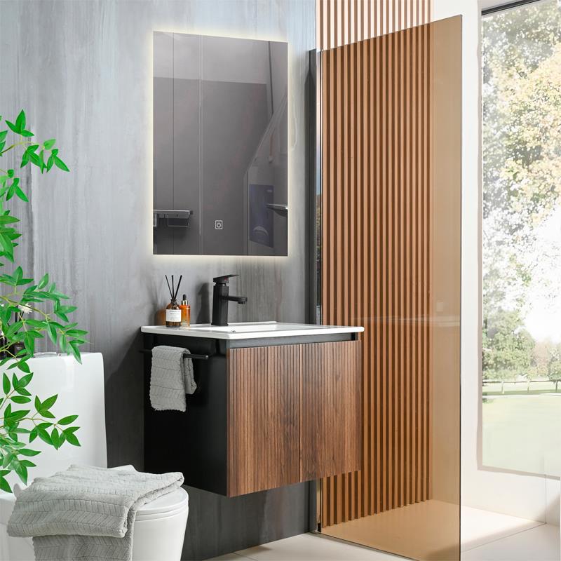 MUEBLE DE BAÑO SUSPENDIDO SERIE TAI GRIS-HAYA 60X46X50CM BENOTTI BT2956 MUEBLE DE BAÑO MUEBLES PARA BAÑOS MUEBLES SUSPENDIDOS