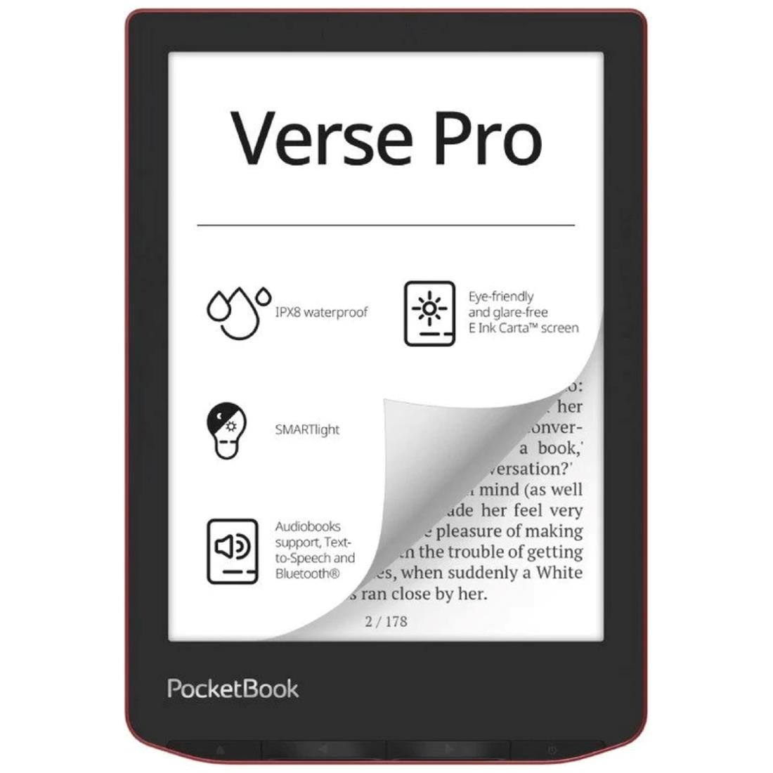 LIBRO ELECTRONICO EBOOK VERSE PRO PASSION RED 6" HD SMARTLIGHT WIFI POCKETBOOK PB634-3-WW LIBROS ELECTRONICOS EBOOK EBOOKS