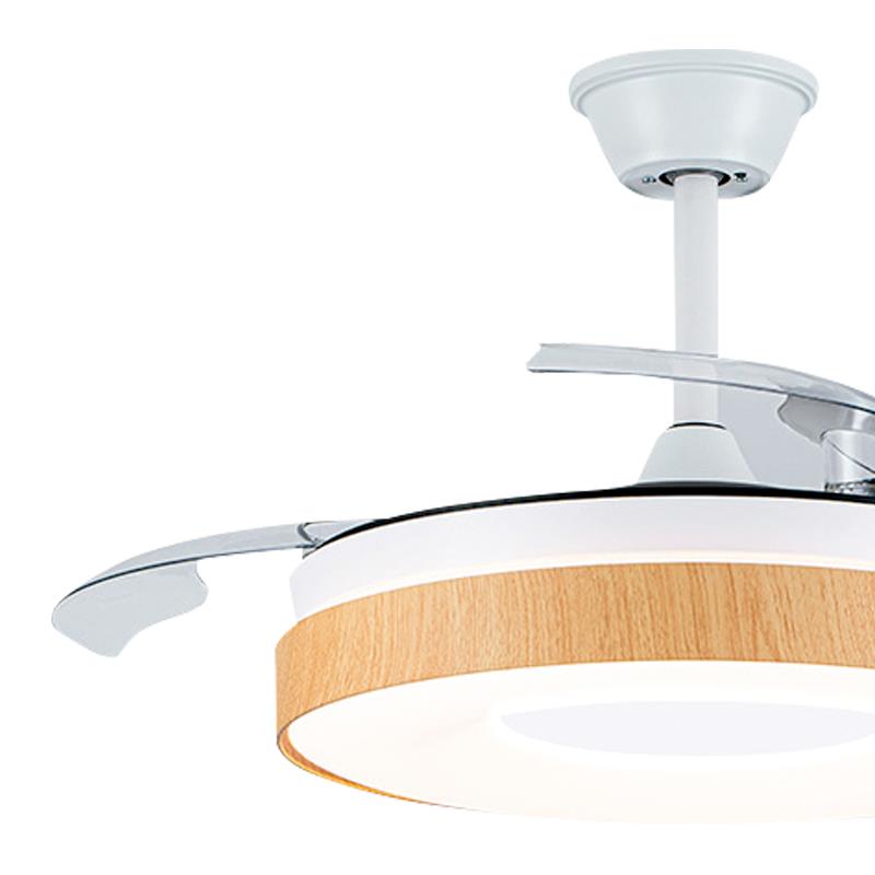 VENTILADOR DE TECHO MADERA CON LUZ LED-ASPAS RETRACTILES 42" 30W LARRYHOUSE LH2334 - Imagen 2
