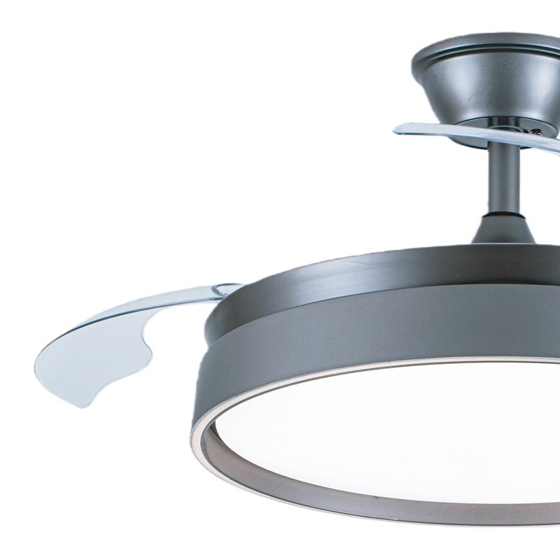 VENTILADOR DE TECHO PLATA CON LUZ LED-ASPAS RETRACTILES 42" 30W LARRYHOUSE LH2333 - Imagen 2
