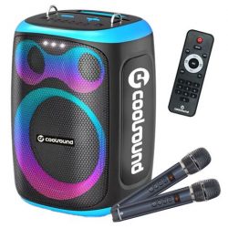 ALTAVOZ KARAOKE PORTATIL BLAST 8" 300W AZUL COOLSOUND CS0290