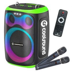 ALTAVOZ KARAOKE PORTATIL BLAST 8" 300W VERDE COOLSOUND CS0288