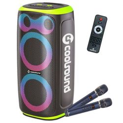 ALTAVOZ KARAOKE PORTATIL BLAST PUMP 2X6.5" 350W VERDE COOLSOUND CS0289