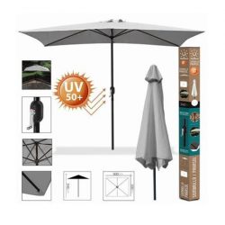 SOMBRILLA JARDIN 3X2M UV50+ GRIS 88798