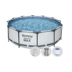 PISCINA DESMONTABLE REDONDA 366X100 C/ DEP. Y ESCALERA 56418 BESTWAY 630290