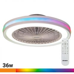 VENTILADOR DE TECHO BLANCO APLIQUE CON LUZ RGB AIRMEC AM131580