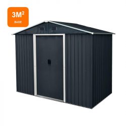 CASETA DE METAL PUERTAS CORREDERAS ANTRACITA 131x236x190 CM (3M2) AIRMEC AM131605