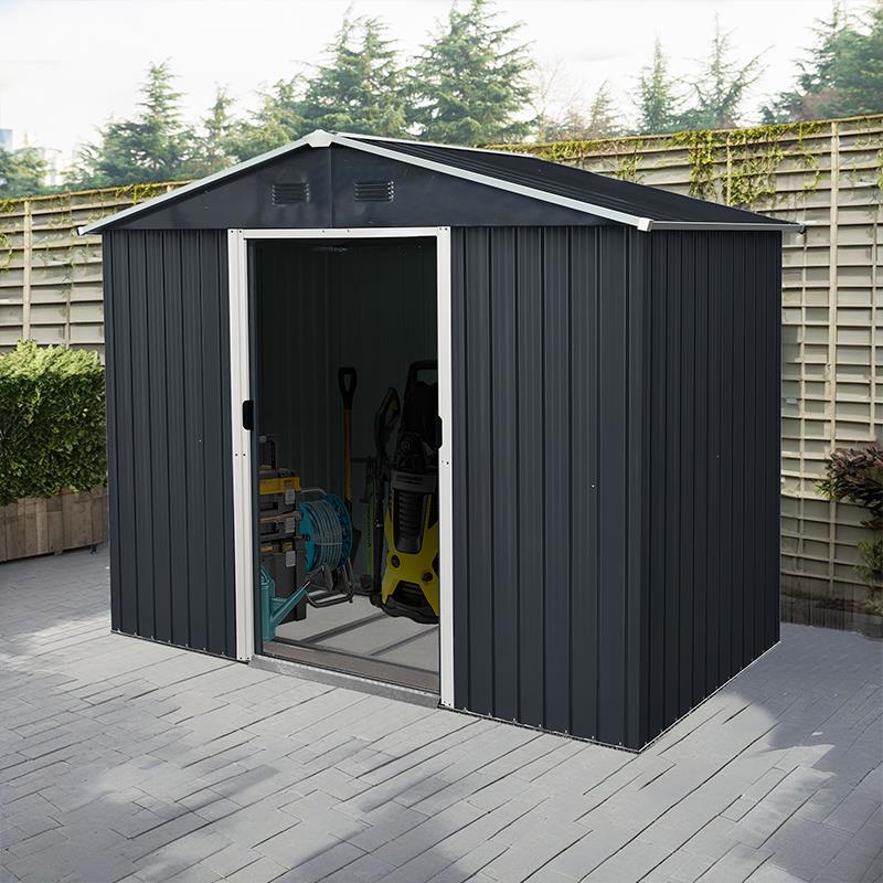 CASETA DE METAL PUERTAS CORREDERAS ANTRACITA 131x236x190 CM (3M2) AIRMEC AM131605 - Imagen 5