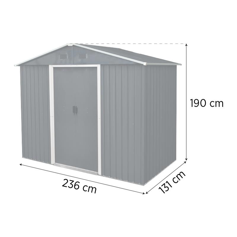 CASETA DE METAL PUERTAS CORREDERAS ANTRACITA 131x236x190 CM (3M2) AIRMEC AM131605 - Imagen 6