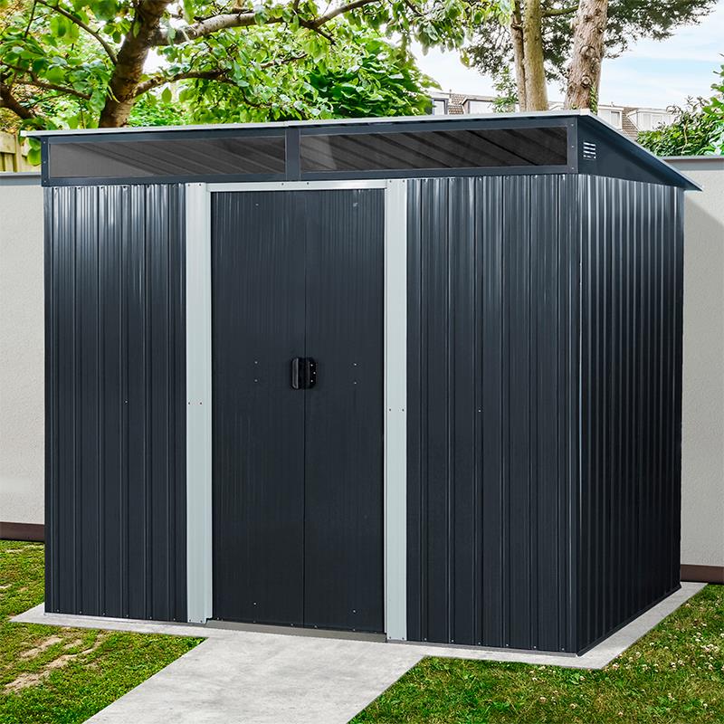 CASETA DE METAL PUERTAS CORREDERAS ANTRACITA 174x238x196CM (4M2) AIRMEC AM131606 - Imagen 6