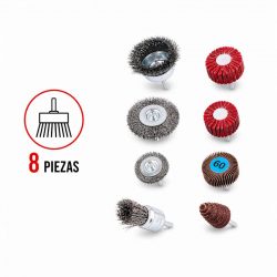 JUEGO CEPILLOS ALAMBRE 8 PCS AICER AC1824