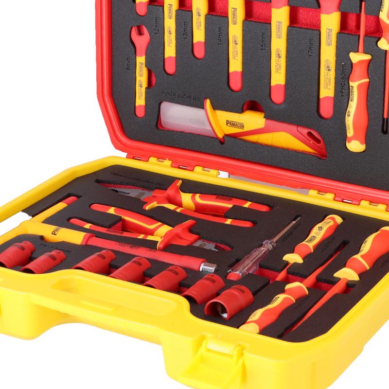 JUEGO DESTORNILLADORES + ALICATES + VASOS 3/8" 1.000V 25PCS PAMACON PM1882 - Imagen 3
