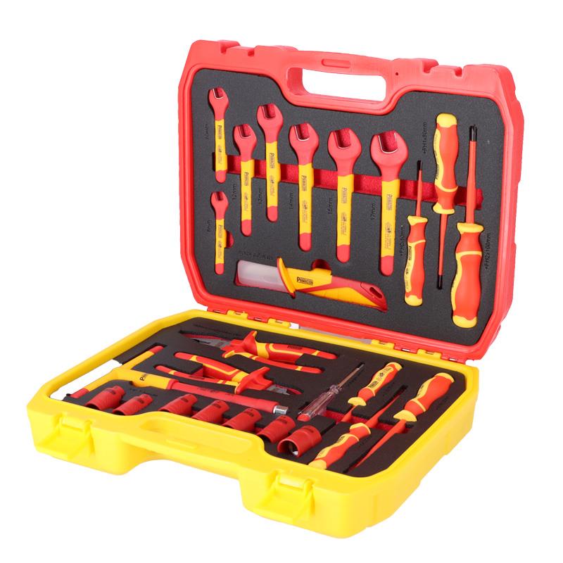 JUEGO DESTORNILLADORES + ALICATES + VASOS 3/8" 1.000V 25PCS PAMACON PM1882 HERRAMIENTAS ELECTRICISTAS