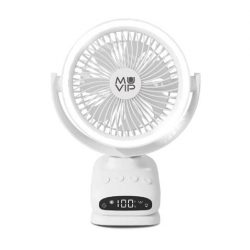 VENTILADOR PORTATIL TIPO CLIP 6" OSCILANTE CON LUZ LED Y BATERIA MUVIP MV0665