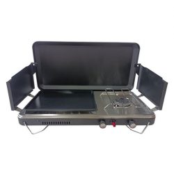 COCINA DE GAS PORTATIL PREMIUM OUTDOOR PLANCHA + DOBLE QUEMADOR MUVIP MV0666
