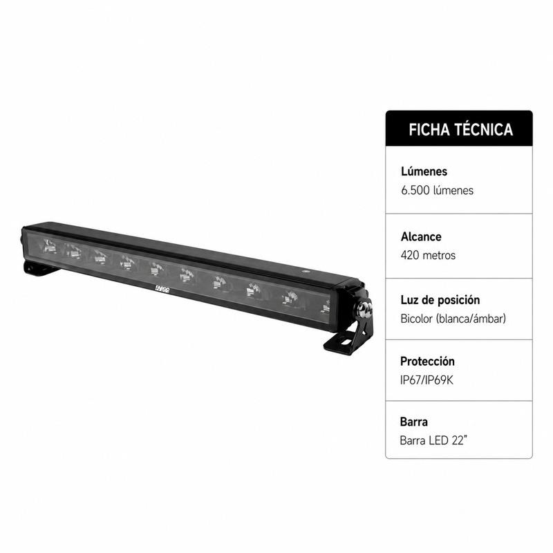 BARRA LED 22" LARGO ALCANCE 6.500 LUMENS 60W FARGO TOOLS FT1459 - Imagen 8
