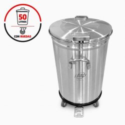 CUBO BASURA INDUSTRIAL CON RUEDAS 50L LARRYHOUSE LH2360