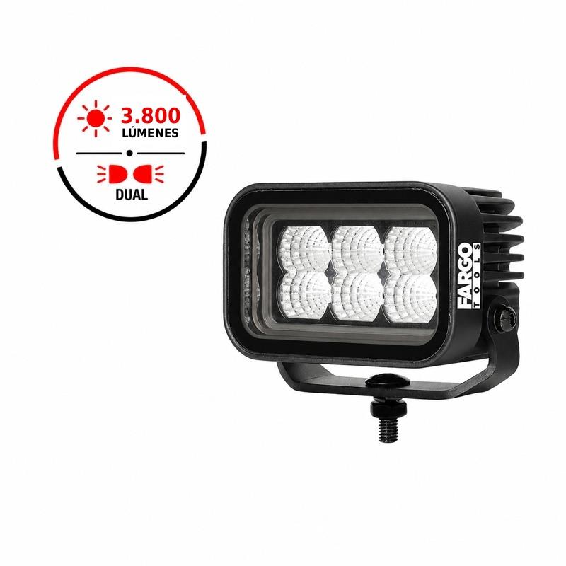FARO LED RECTANGULAR 4.2” LARGO ALCANCE 42W 9-32V FARGO TOOLS FT1453 FAROS RECTANGULAR FAROS PARA COCHES FURGONES FURGONETAS