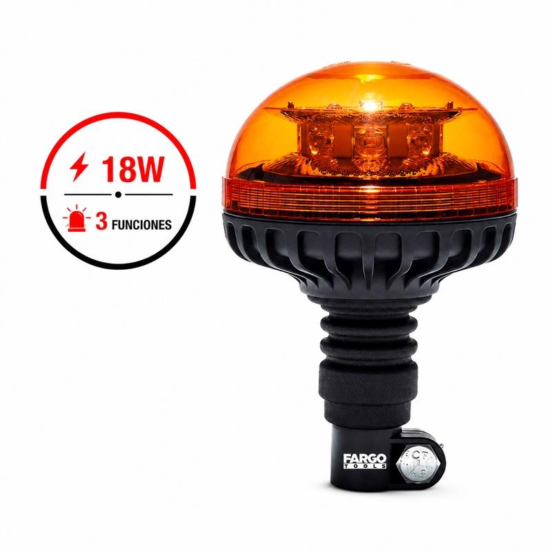 GIROFARO ROTATIVO LUZ DE ADVERTENCIA LED 18W 12/24V FARGO TOOLS FT1470 GIROFAROS AUTOMOCION AUTOMOCIONES