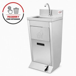 LAVAMANOS INDUSTRIAL INOX CON PULSADOR Y CUBO LARRYHOUSE LH2349