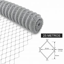 MALLA SIMPLE TORSION GALVANIZADA 50X50X2.1MM 2X25M DONNA GARDEN DG1445