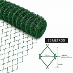 MALLA SIMPLE TORSION PLASTIFICADA 50X50X1.6/2.5MM 2X25M DONNA GARDEN DG1447