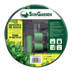 MANGUERA AGUA 5 CAPAS 15MM 15METROS SUNGARDEN SG0188