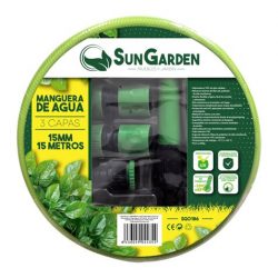 MANGUERA AGUA 3 CAPAS 15MM 15METROS SUNGARDEN SG0186