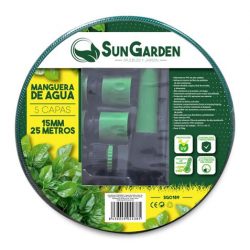 MANGUERA AGUA 5 CAPAS 15MM 25METROS SUNGARDEN SG0189