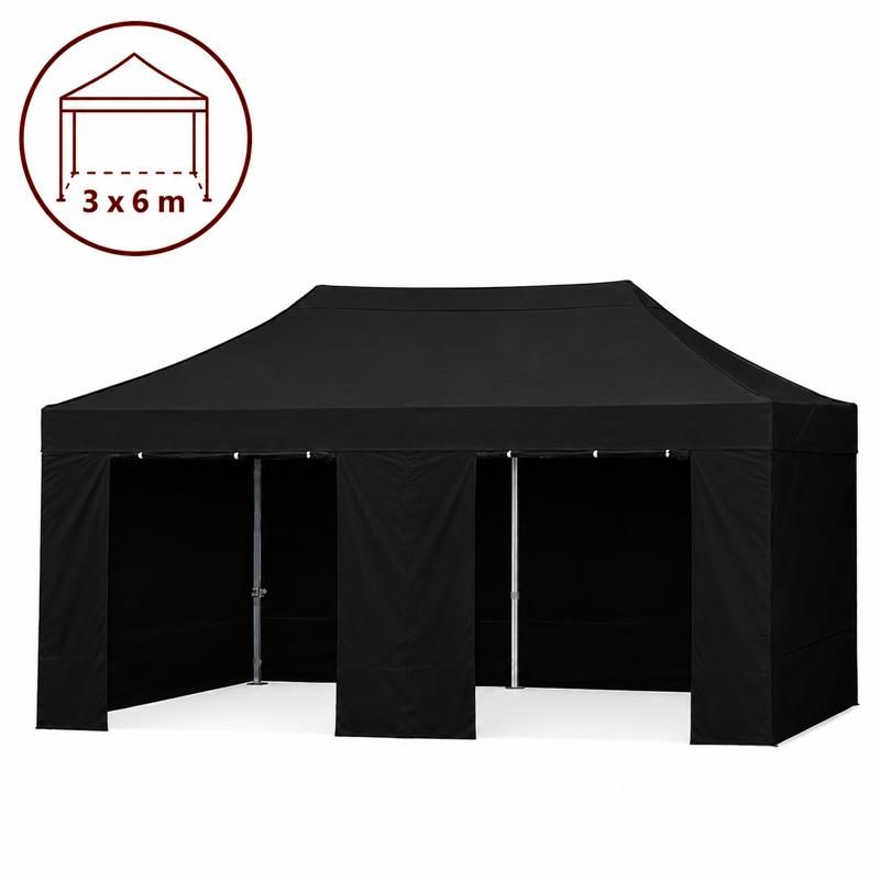 CARPA HEX.36 METAL CON PAREDES NEGRA 3X6M DONNA GARDEN DG1463 CENADOR TOLDO TOLDOS CARPA CARPAS PLEGABLES CENADORES CARPAS PROFESIONALES