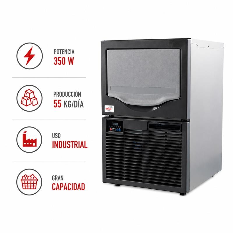 MAQUINA HIELO INDUSTRIAL 350W 55KGS/DIA 20KG CAPACIDAD LARRYHOUSE LH2402 - Imagen 3