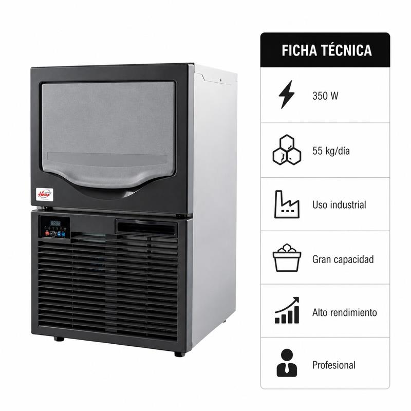 MAQUINA HIELO INDUSTRIAL 350W 55KGS/DIA 20KG CAPACIDAD LARRYHOUSE LH2402 - Imagen 6