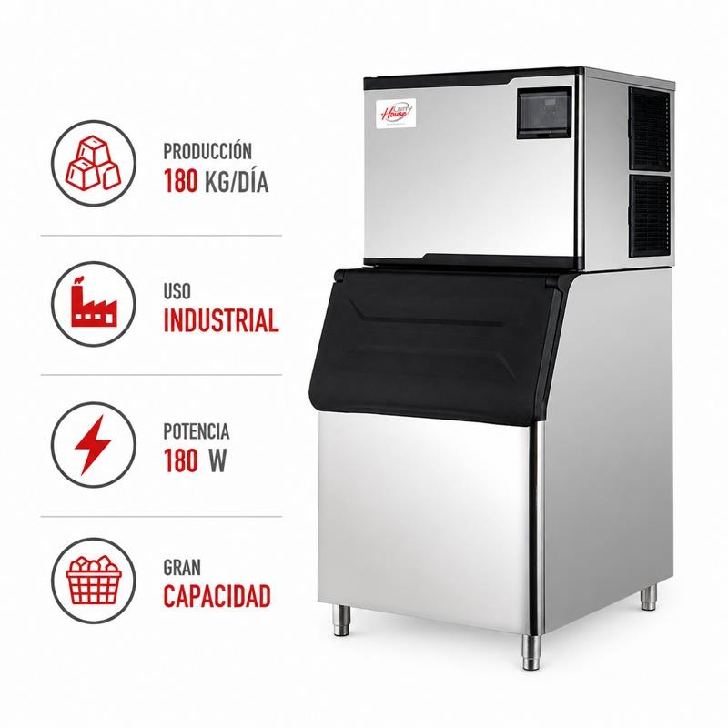 MAQUINA HIELO INDUSTRIAL 850W 180KGS/DIA 150KG CAPACIDAD LARRYHOUSE LH2403 - Imagen 3